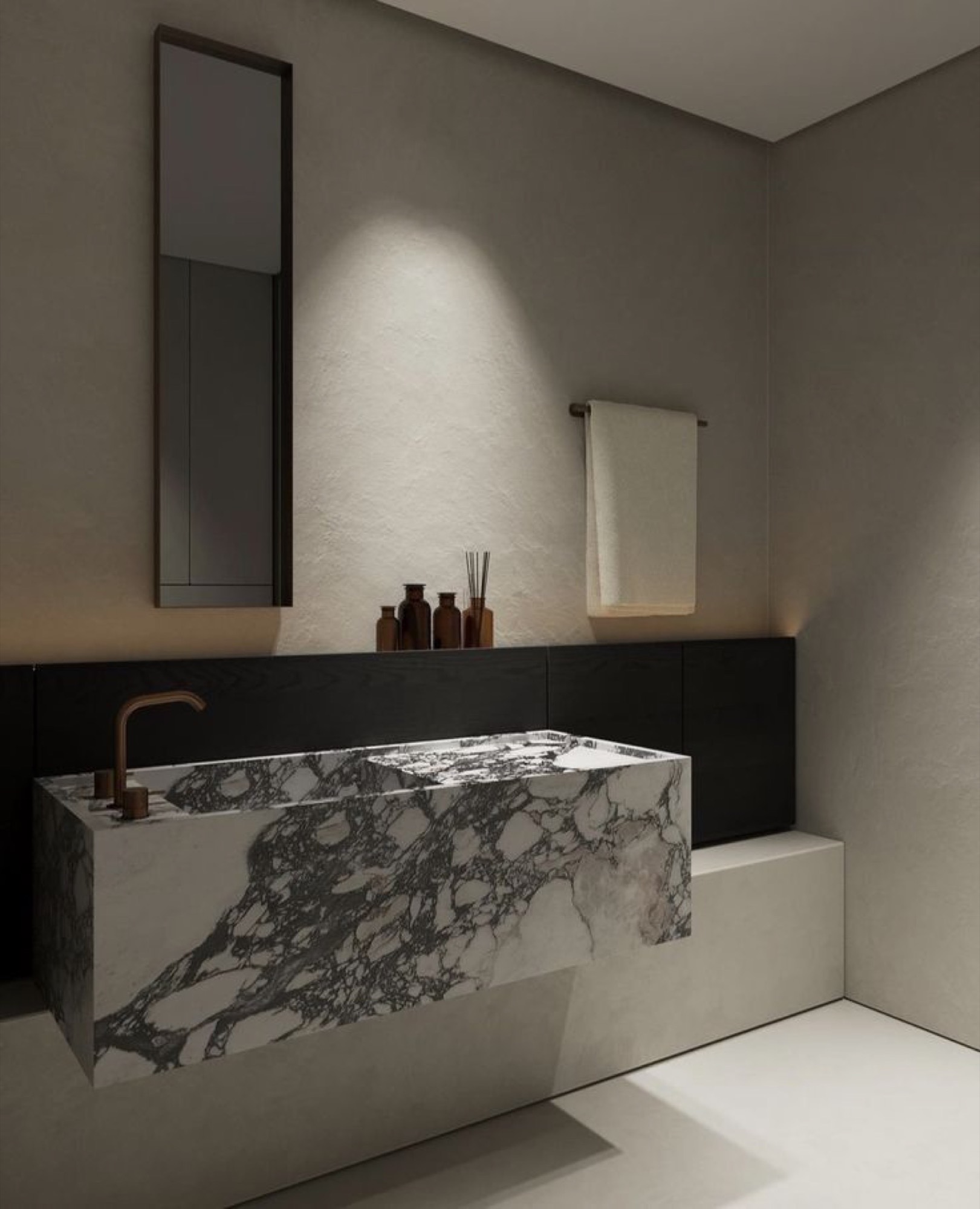 Calacatta Viola lavabo — Porselen lavabo