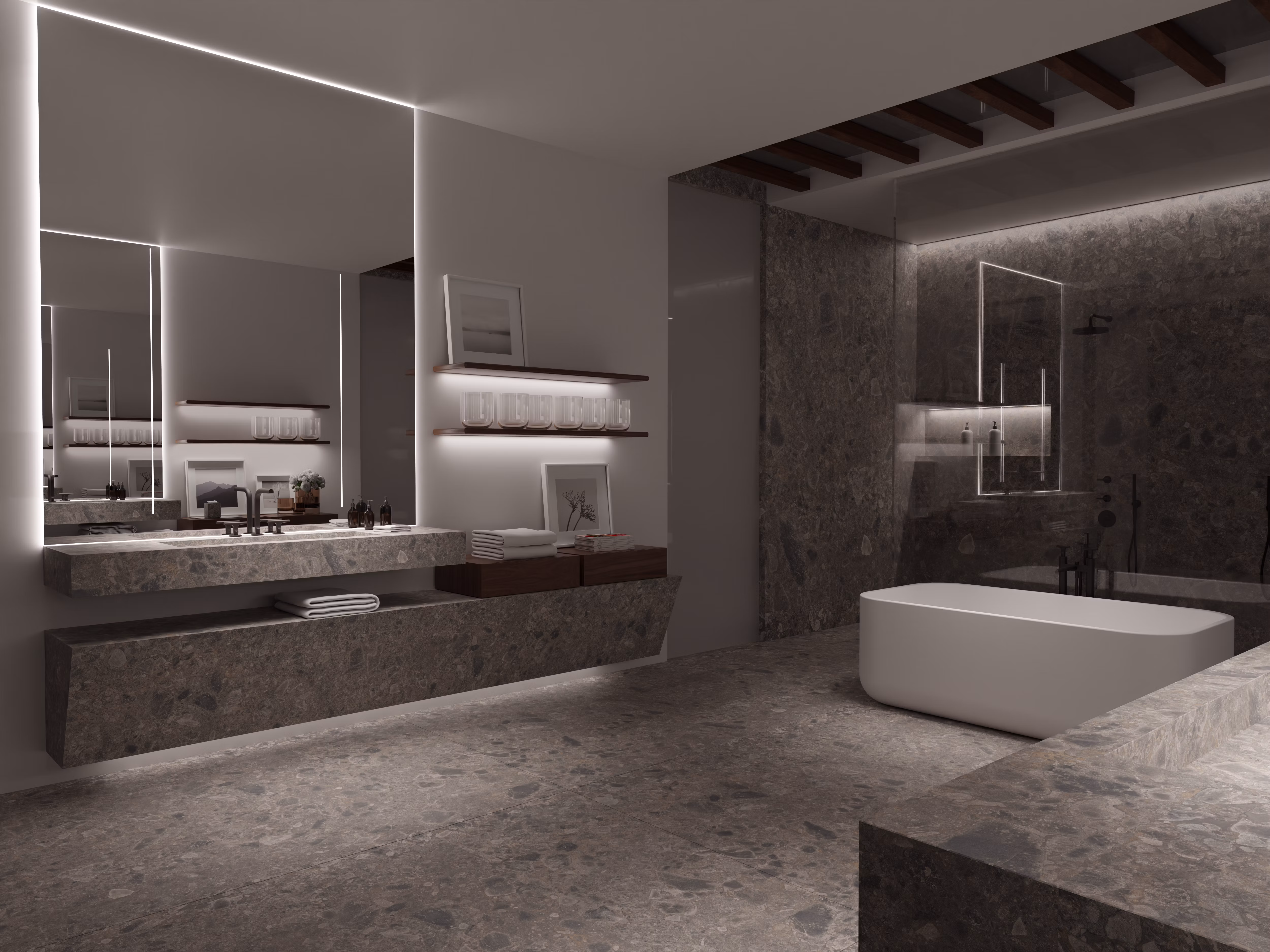 Ceppo tam yüzey banyo — Banyo tezgâhları ve mimari kaplama