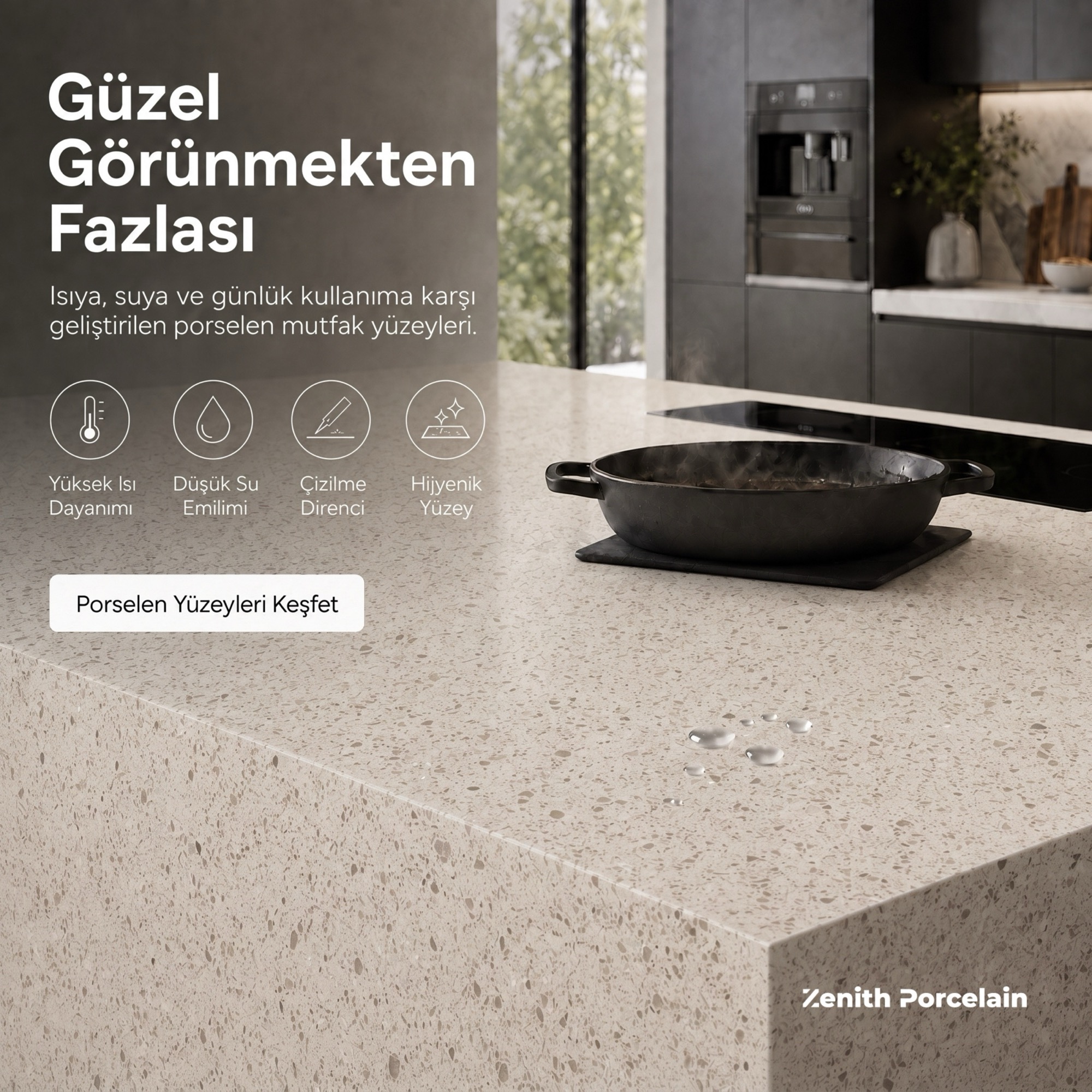 Mutfak dayanım kampanyası — Bilgi merkezi / mutfak yüzey rehberi