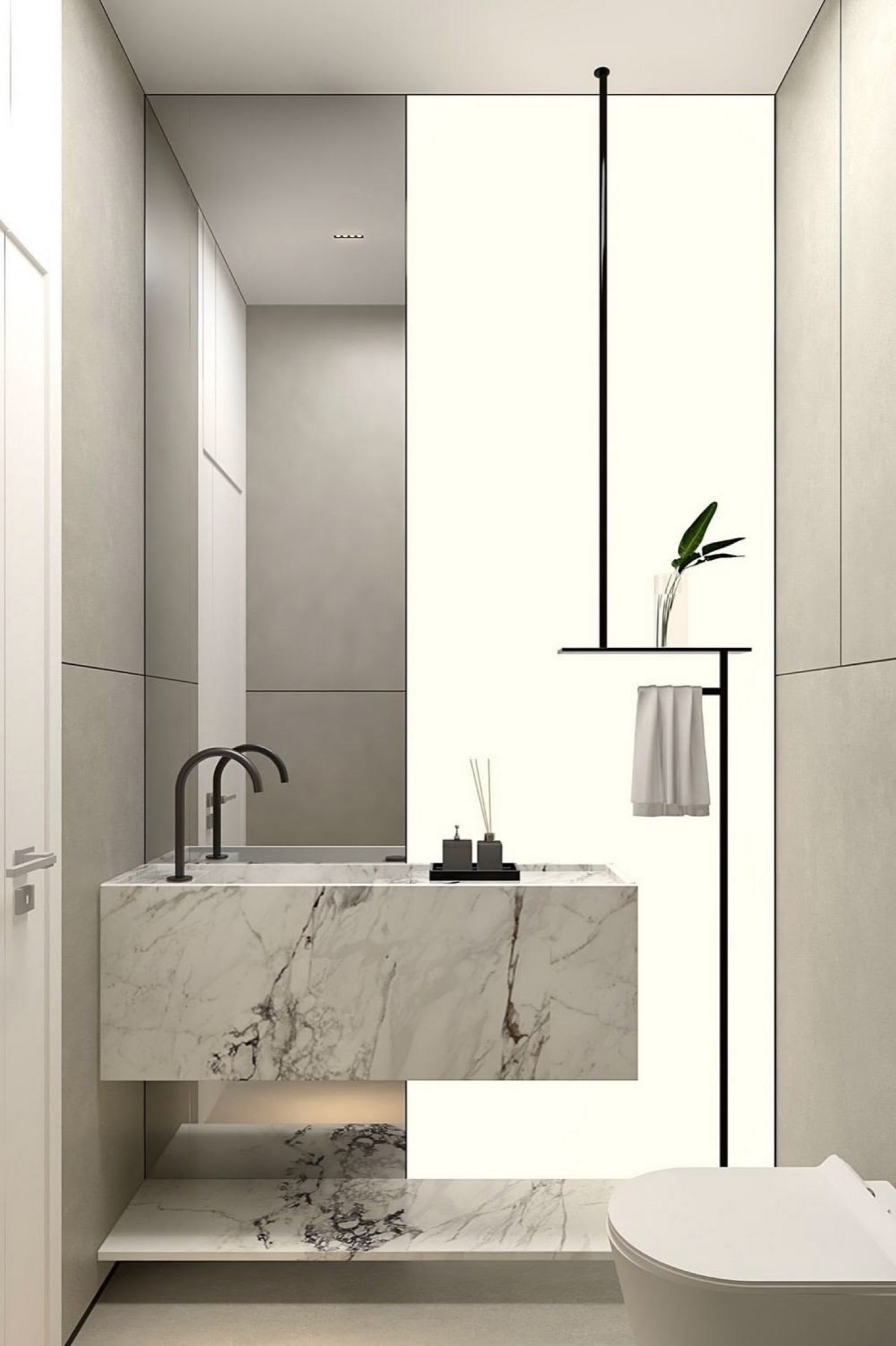 Minimal bütünleşik lavabo — Porselen lavabo